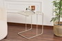 Hanah Home SHB-011-B Mesa Lateral de Metal Taupe 47 x 46 x 57 cm